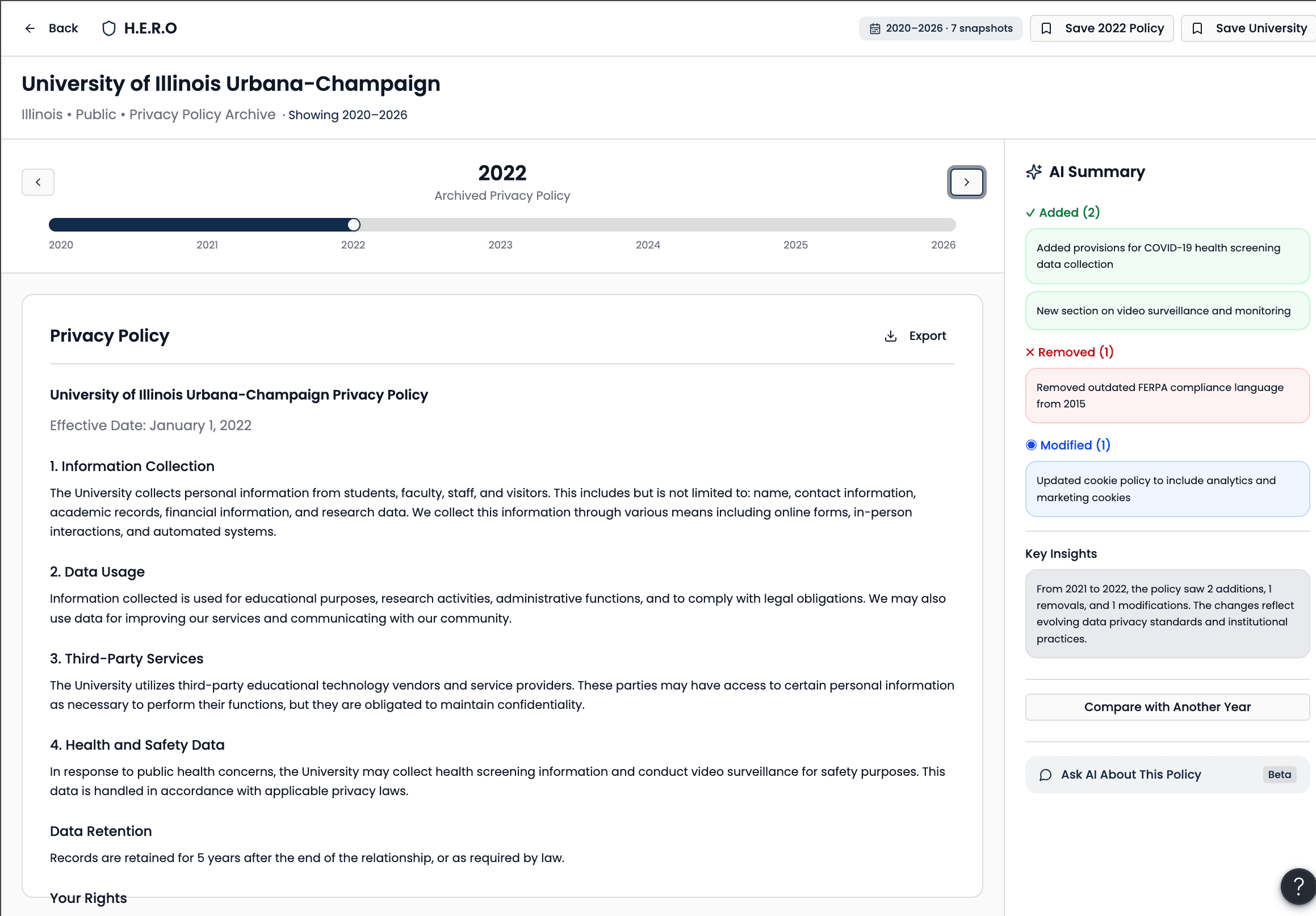 H.E.R.O archive viewer with AI summary